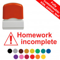 Homework incomplete, Warning Teacher Stamp